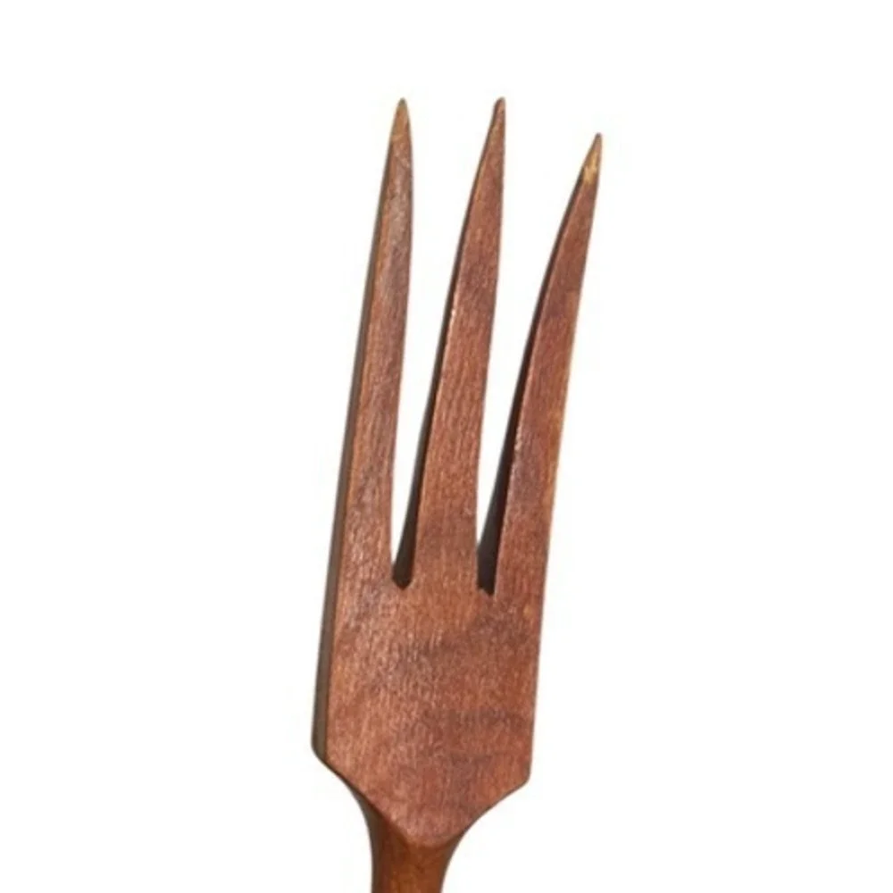 Ceramic Handle Wooden Spoon Fork Salad Set Farmer + Wife 11.5